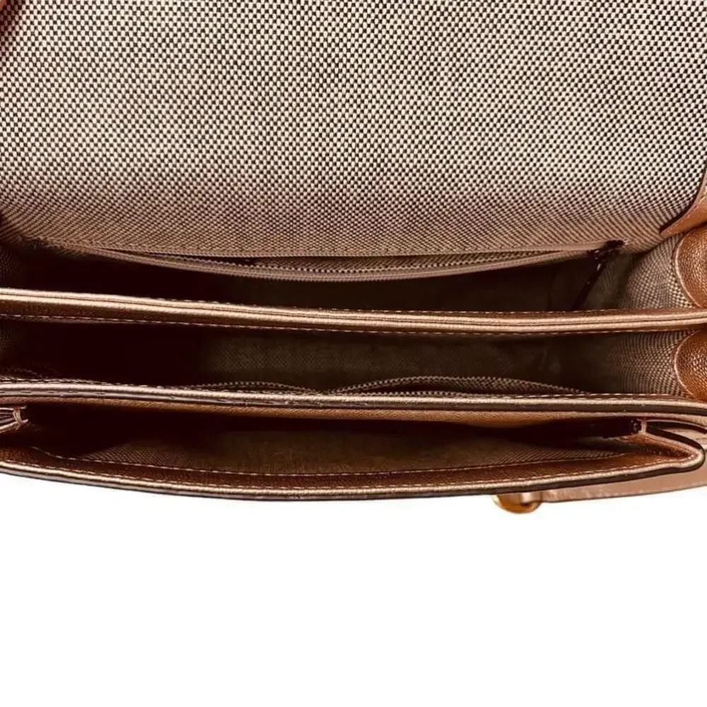 Rebecca Minkoff ‘christy’ Metallic Leather Shoulder Bag in rose gold